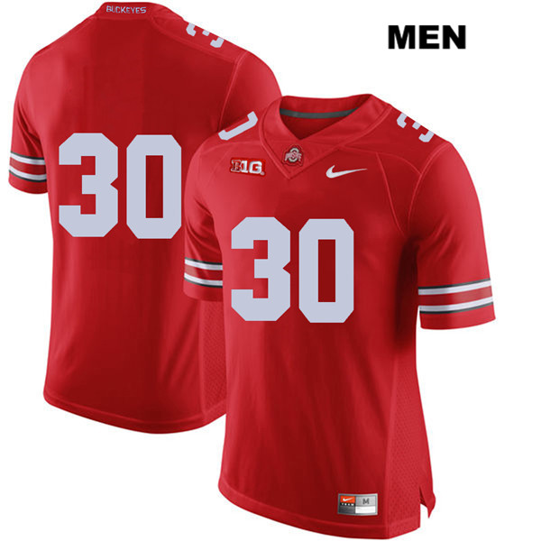 Ohio State Buckeyes Men's Kevin Dever #30 Red Authentic Nike No Name College NCAA Stitched Football Jersey YT19M03GV